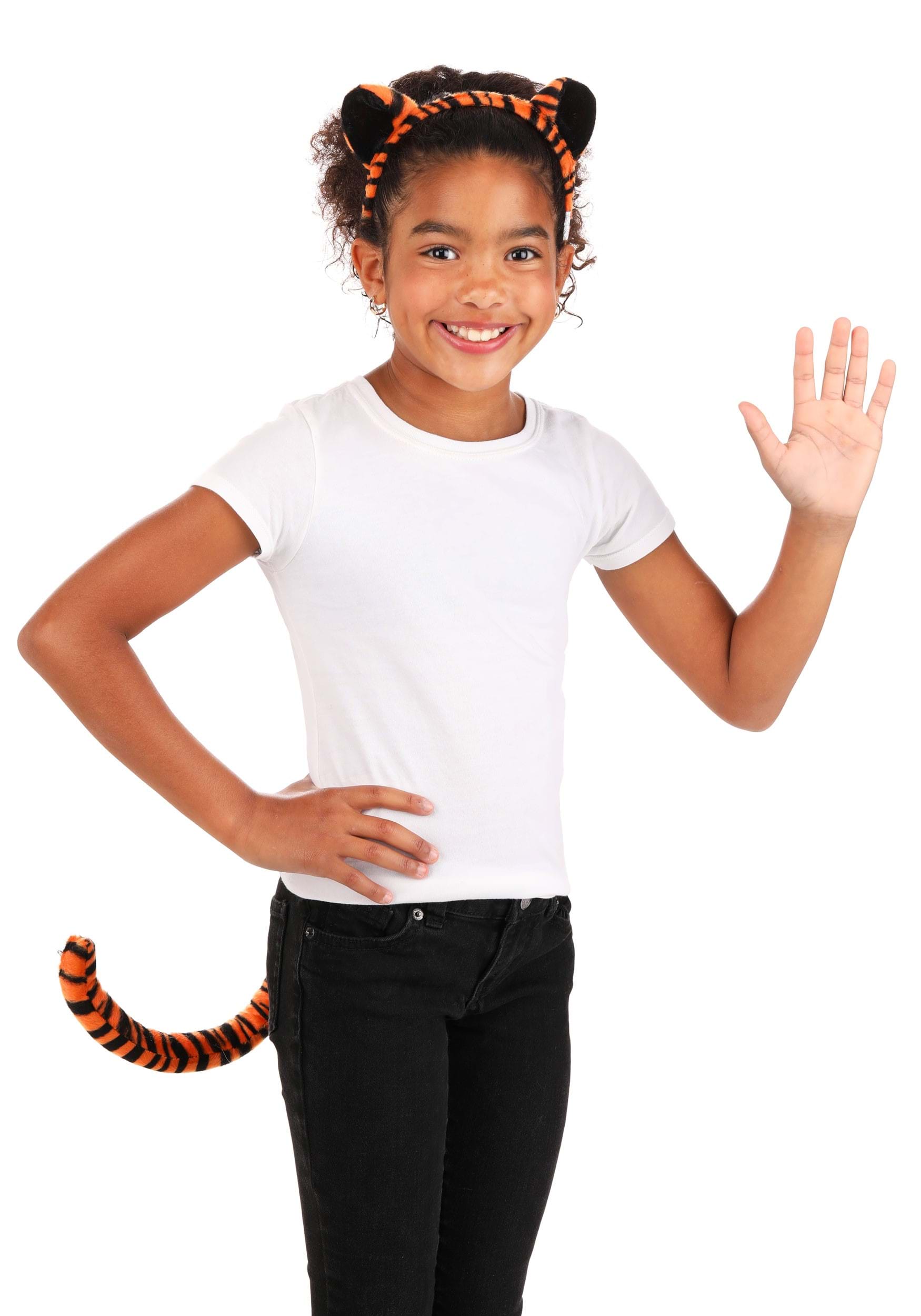 thumbnail image 2 of XEPST Animal Tiger Costume Set, Tiger Ears And Tail Set With Ears Headband Bowtie And Tail For Animal Costume Cosplay Birthday Party Accessories Halloween Carnival Fancy Dress Party Supplies 2 of 10