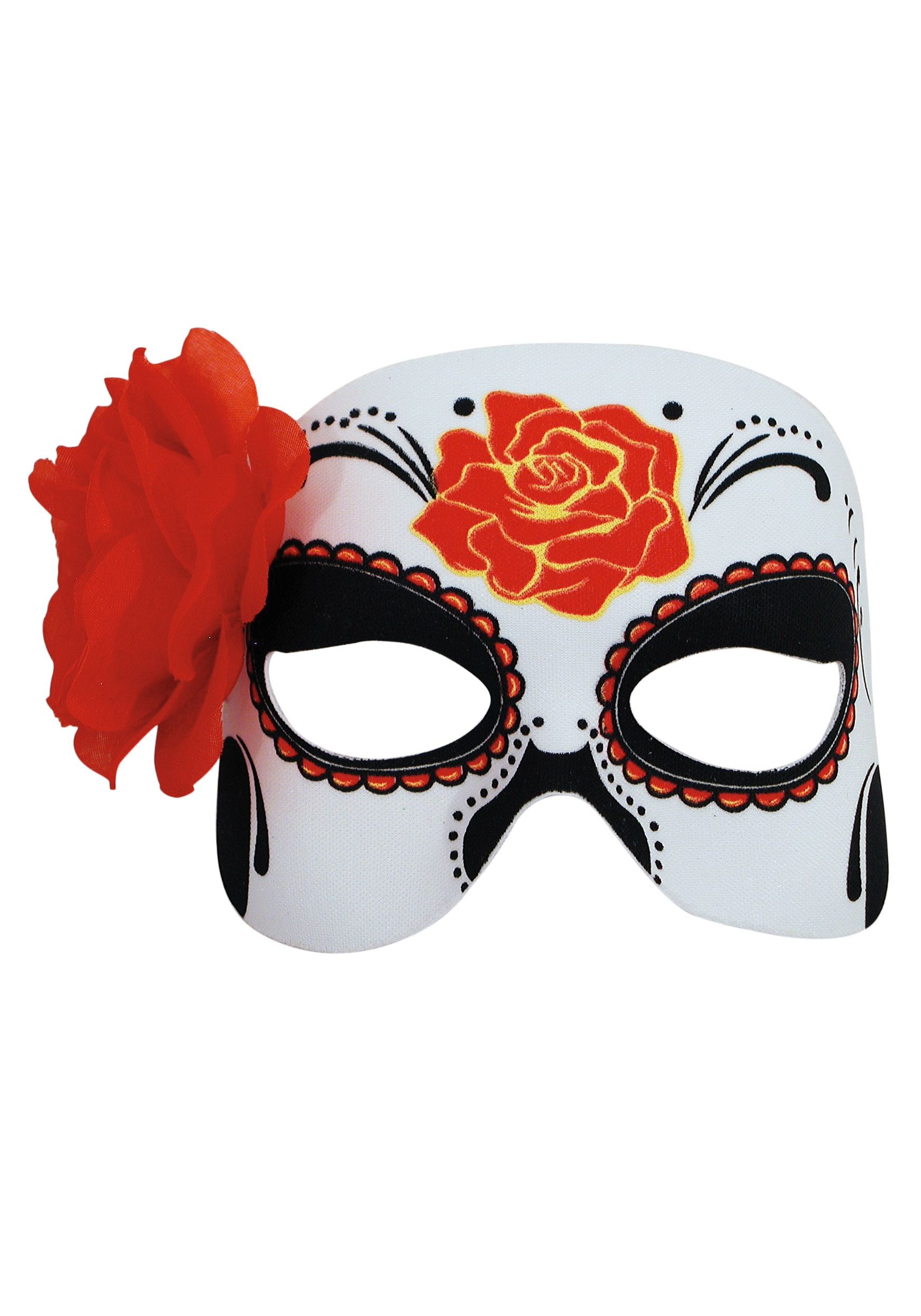 Day of the Dead Womens Floral Half Mask