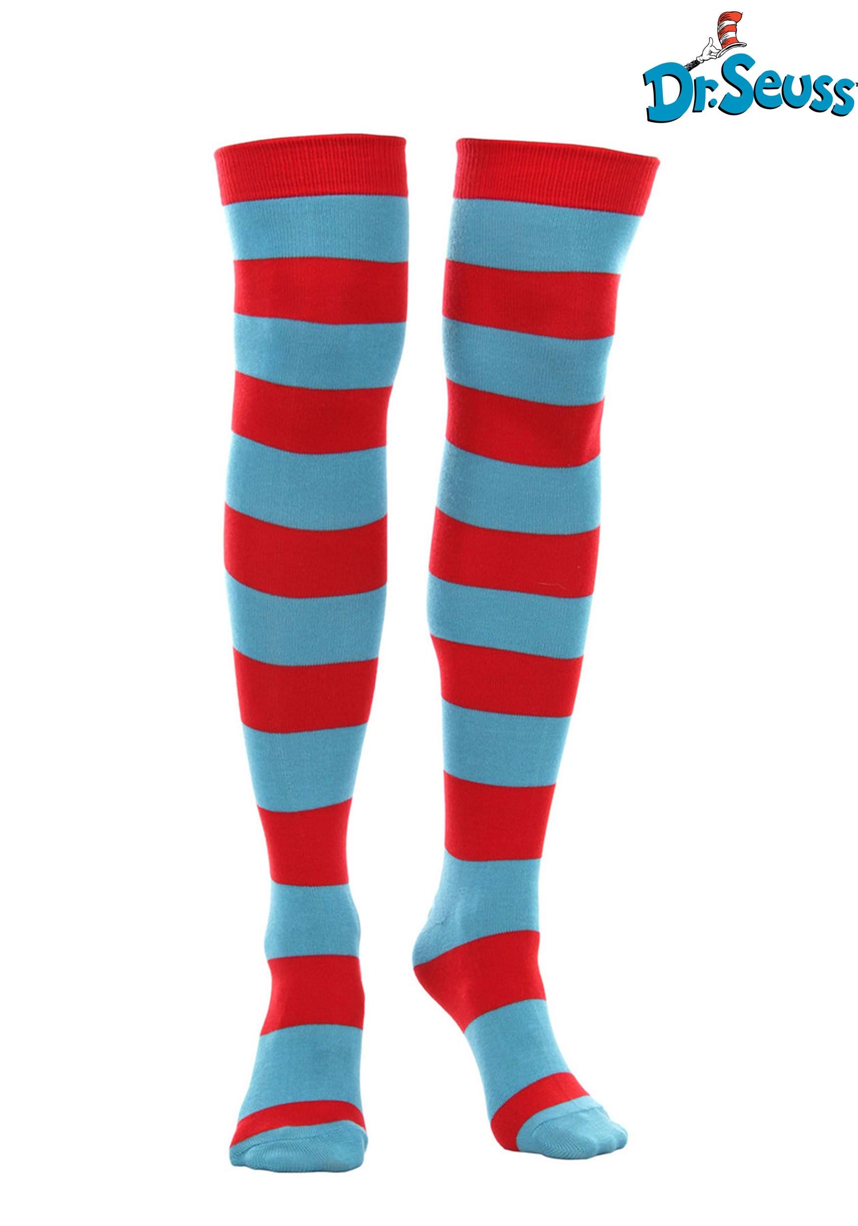 Women's Dr. Seuss Thing 1 & Thing 2 Striped Knee High Socks