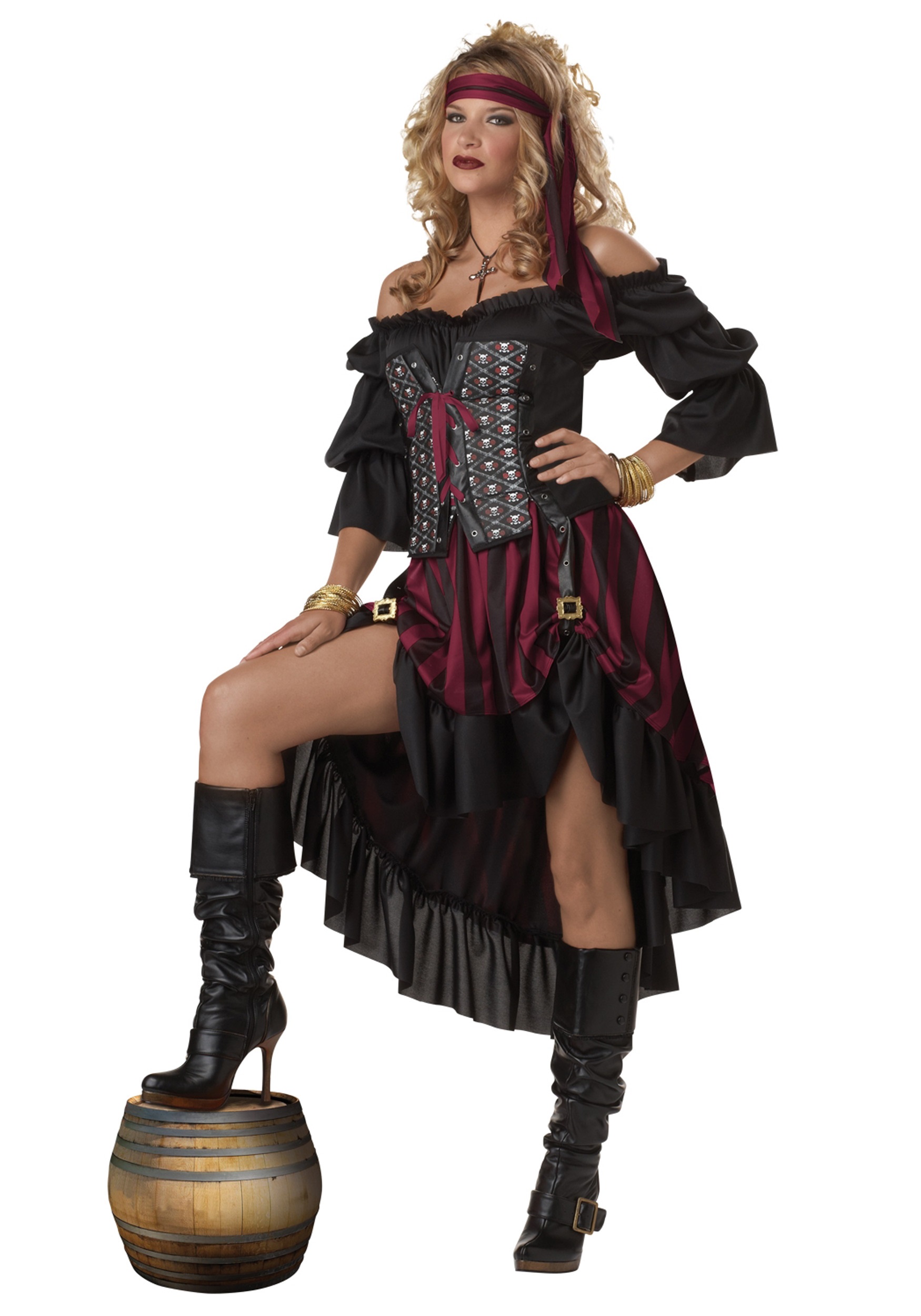 Photos - Fancy Dress California Costume Collection Pirate Wench Costume for Women Black/Red