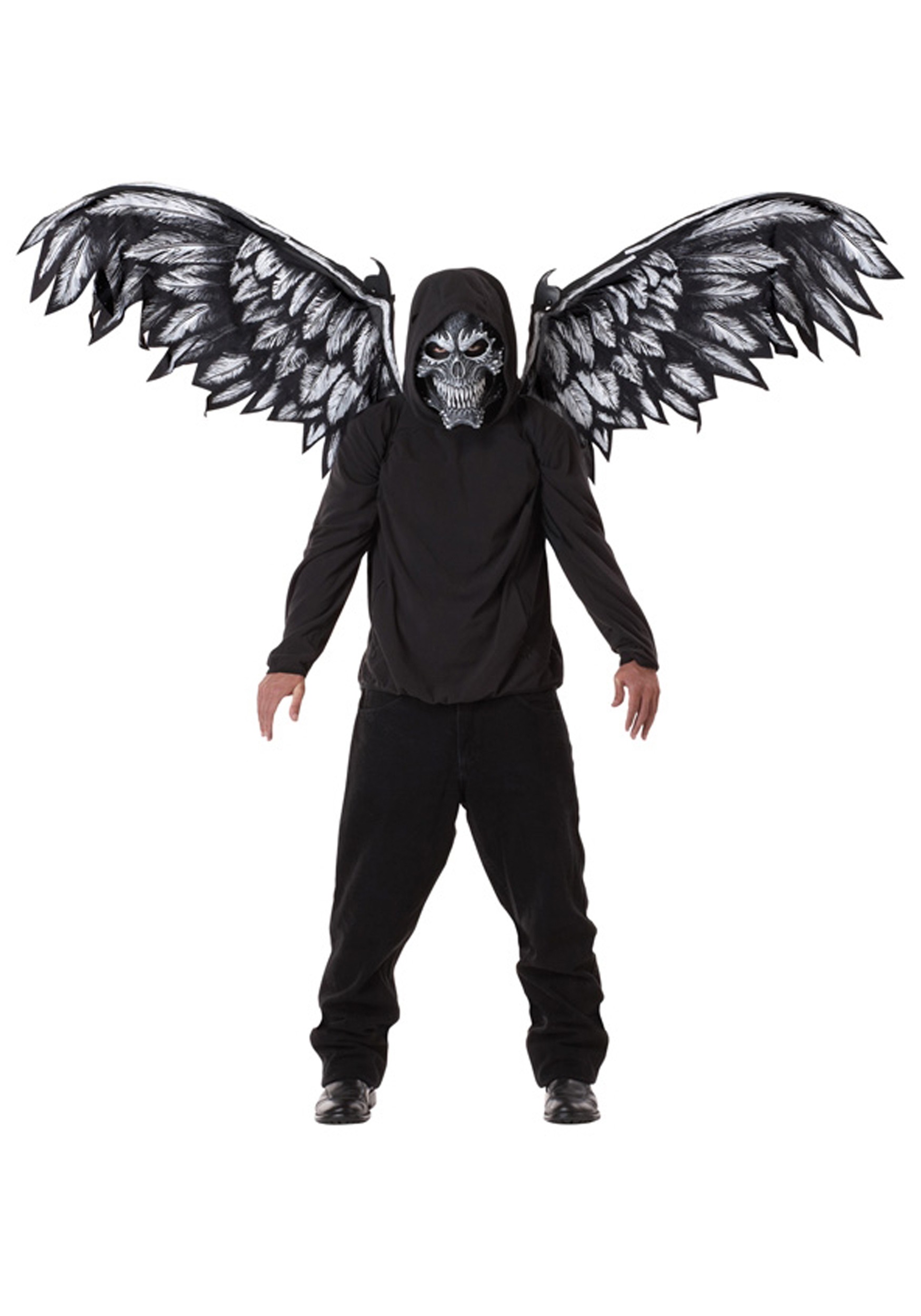 Black Fallen Angel Mask And Wings , Costume Accessories