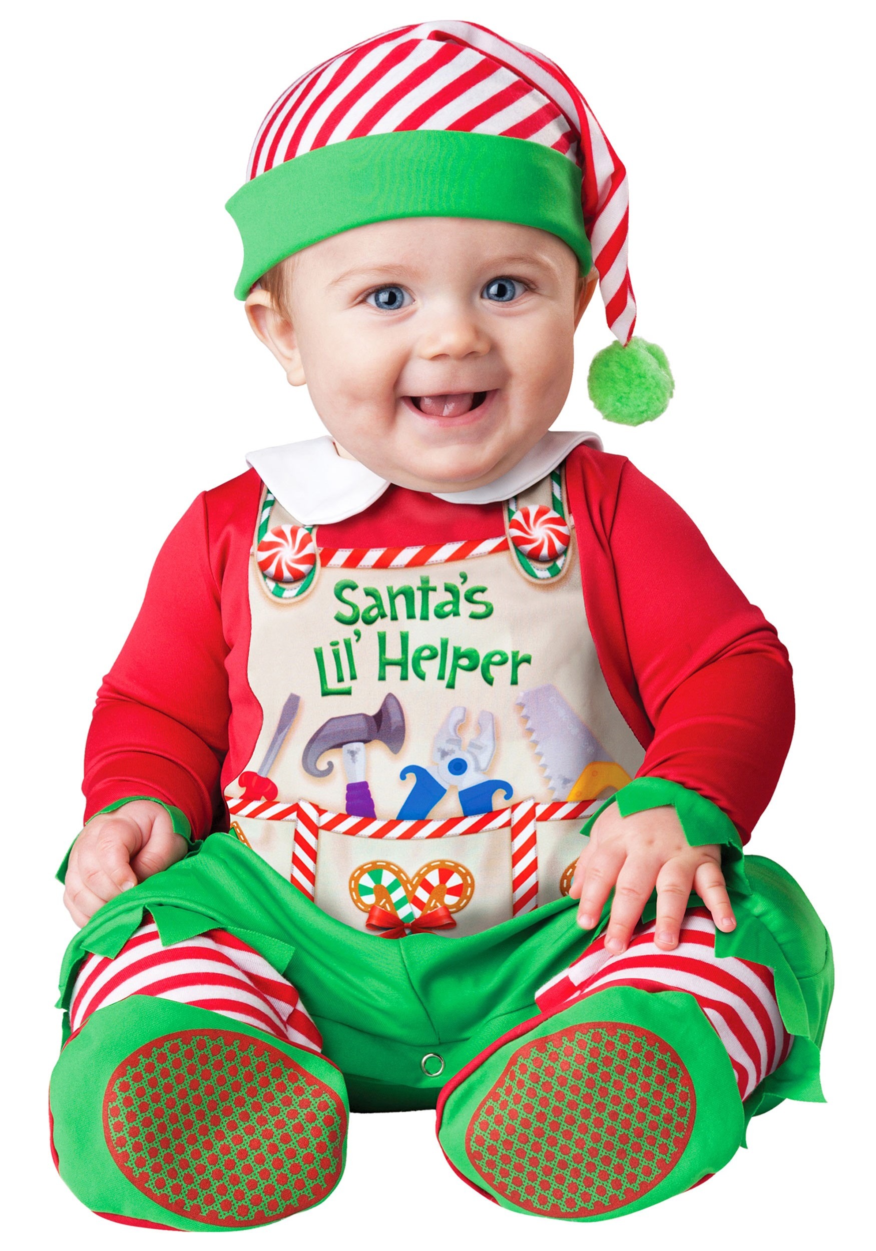 Photos - Fancy Dress Character In  Santa's Li' Helper Costume for Babies Green/Red IN36002 