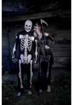 Womens Bone Appetit Skeleton Long Dress Costume5