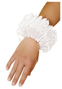 Ruffle Wrist Cuffs White