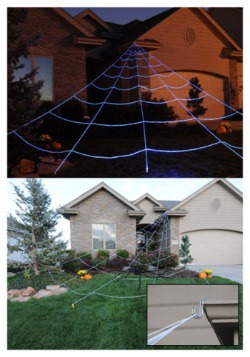 thumbnail image 2 of 400 SqFt Halloween Spider Web Decor - Includes 20 Fake Spiders For Creepy Outdoor/Indoor Displays 2 of 10