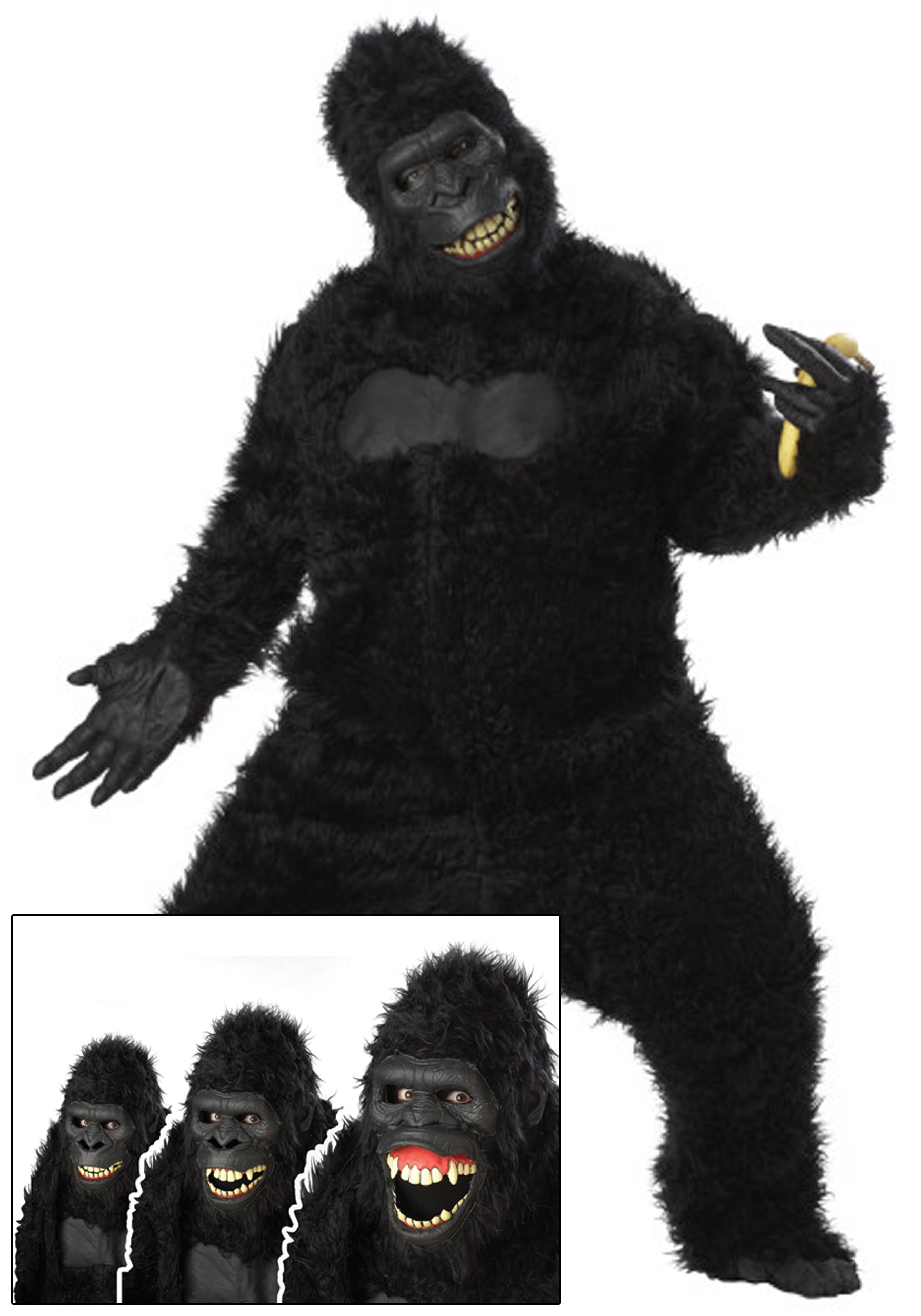 Photos - Fancy Dress California Costume Collection Goin Ape Gorilla Costume For Grown Ups Black 