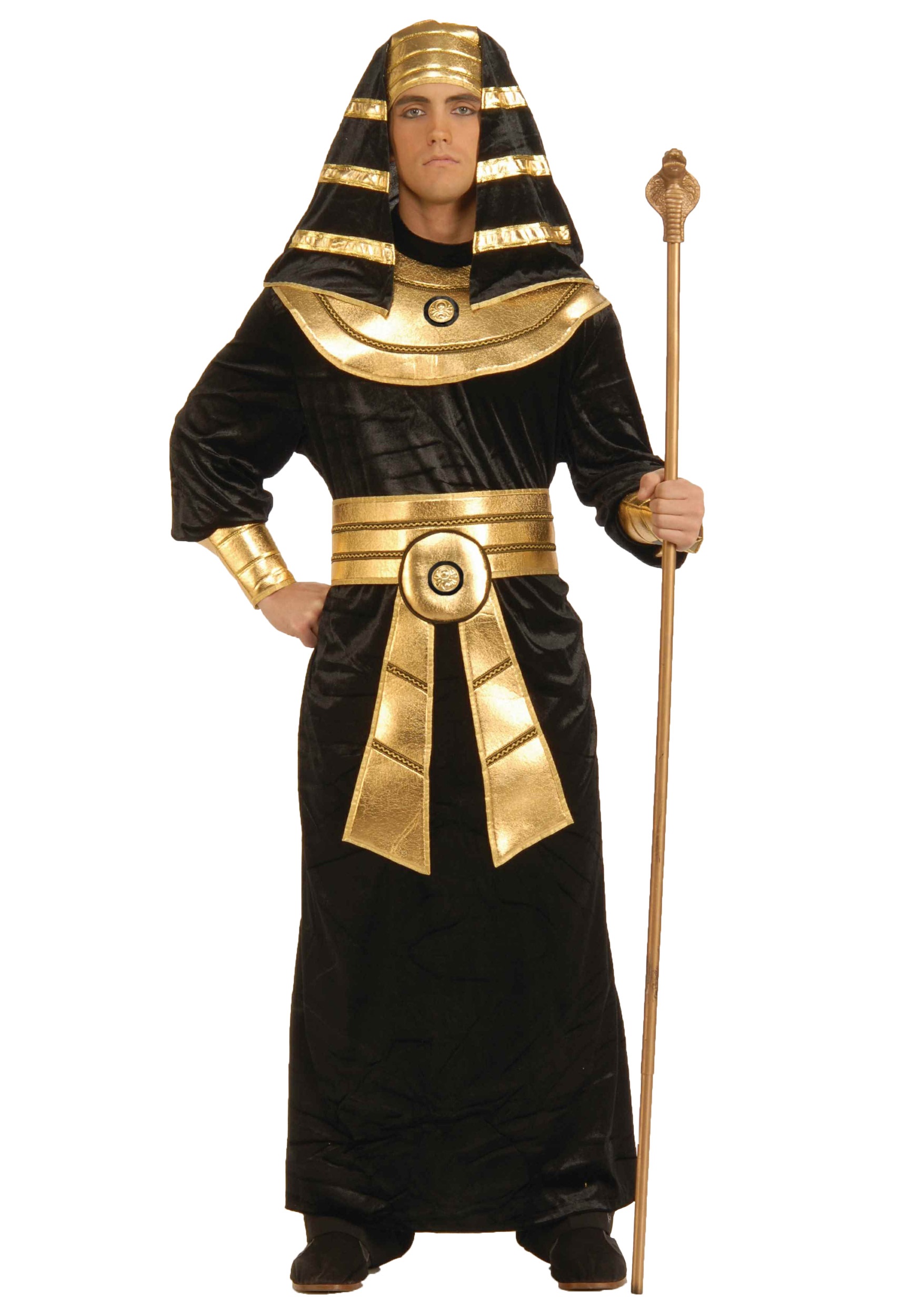 Gold Lamé Egyptian Pharaoh King Tut Costume Headdress 