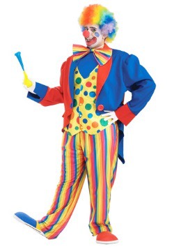 Mens Plus Size Colorful Clown Costume