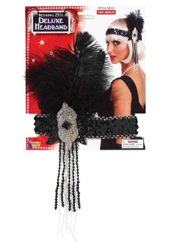 Black and Silver Deluxe Beaded Flapper Headband