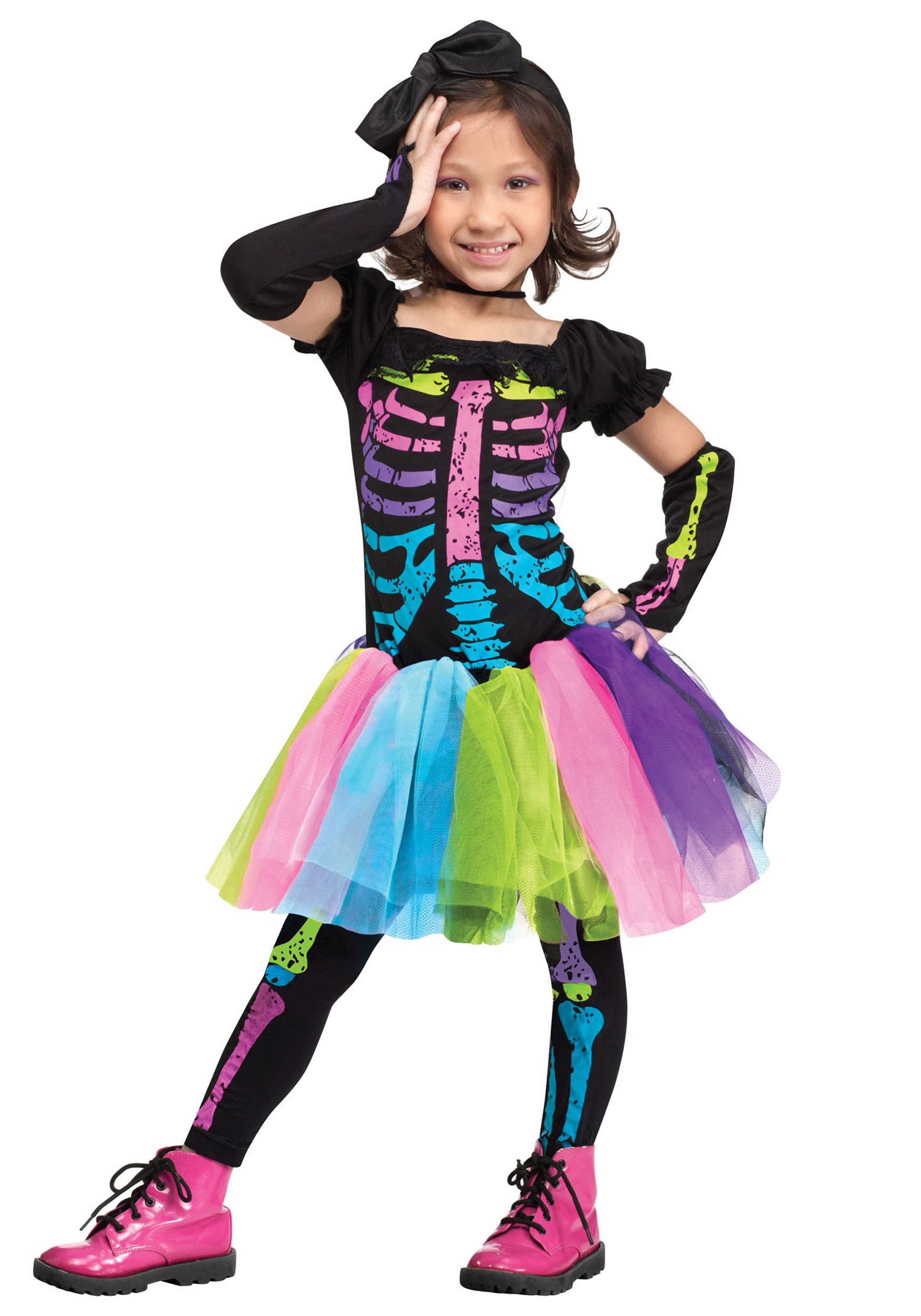 Photos - Fancy Dress Bones Fun World Funky Punky  Toddler Costume Black/Pink/Green FU112 