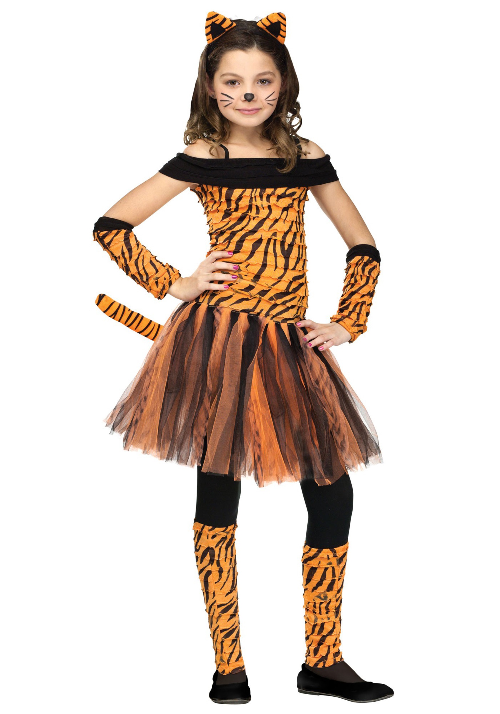 Photos - Fancy Dress Fun World Tigress Girls Costume Black/Orange FU118062