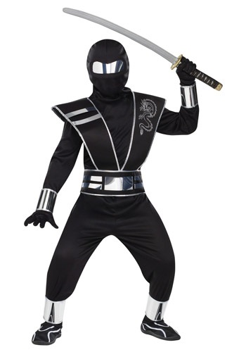 Kids Silver Mirror Ninja Costume