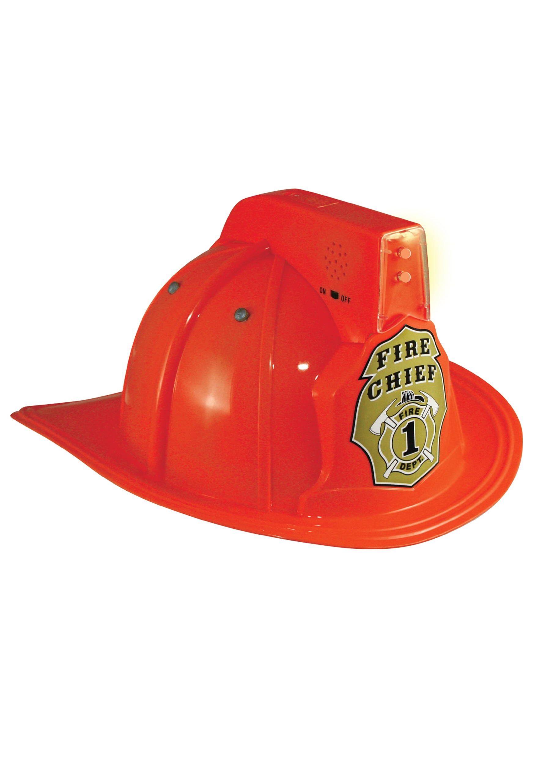 Jr. Fire Chief Costume Helmet Light Up with Sound