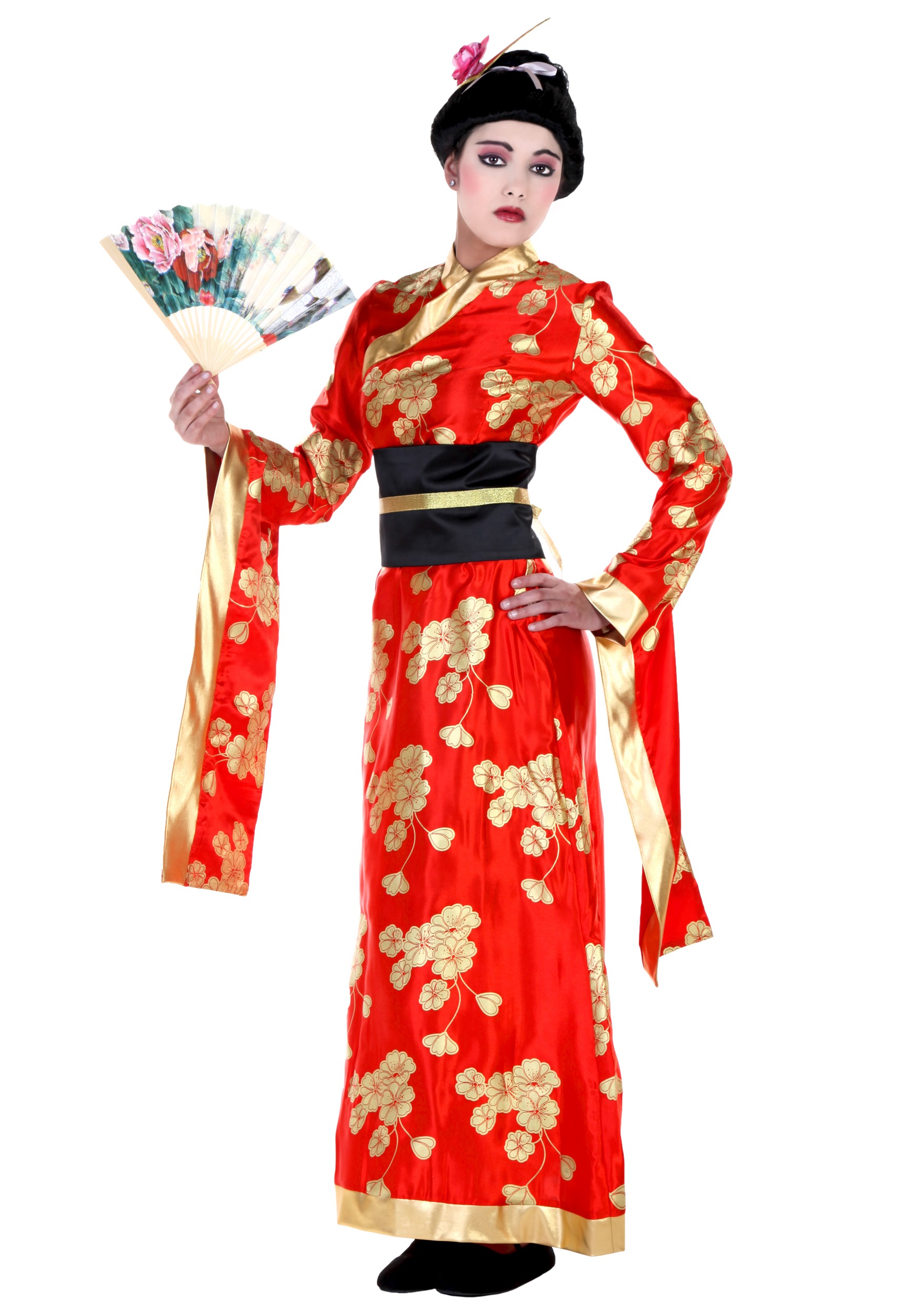 Photos - Fancy Dress FUN Costumes Geisha Adult Kimono Costume Red FUN2146AD