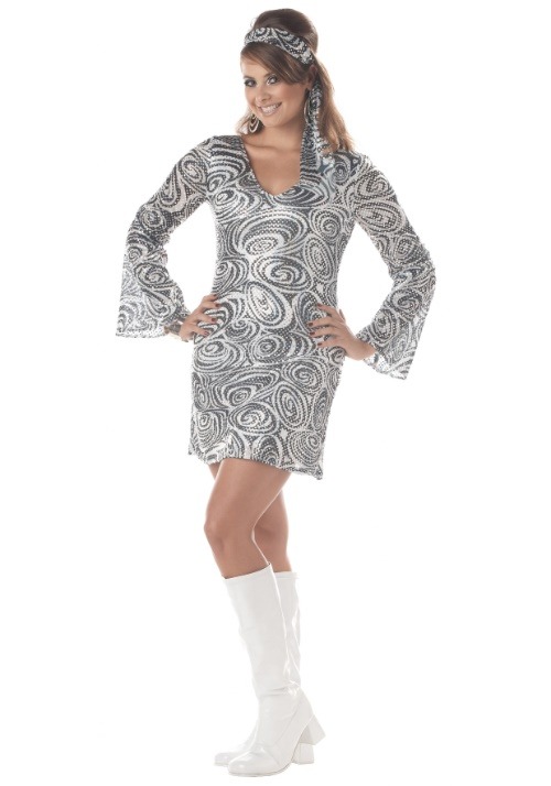 Women's Disco Diva Plus Size Dress Costume