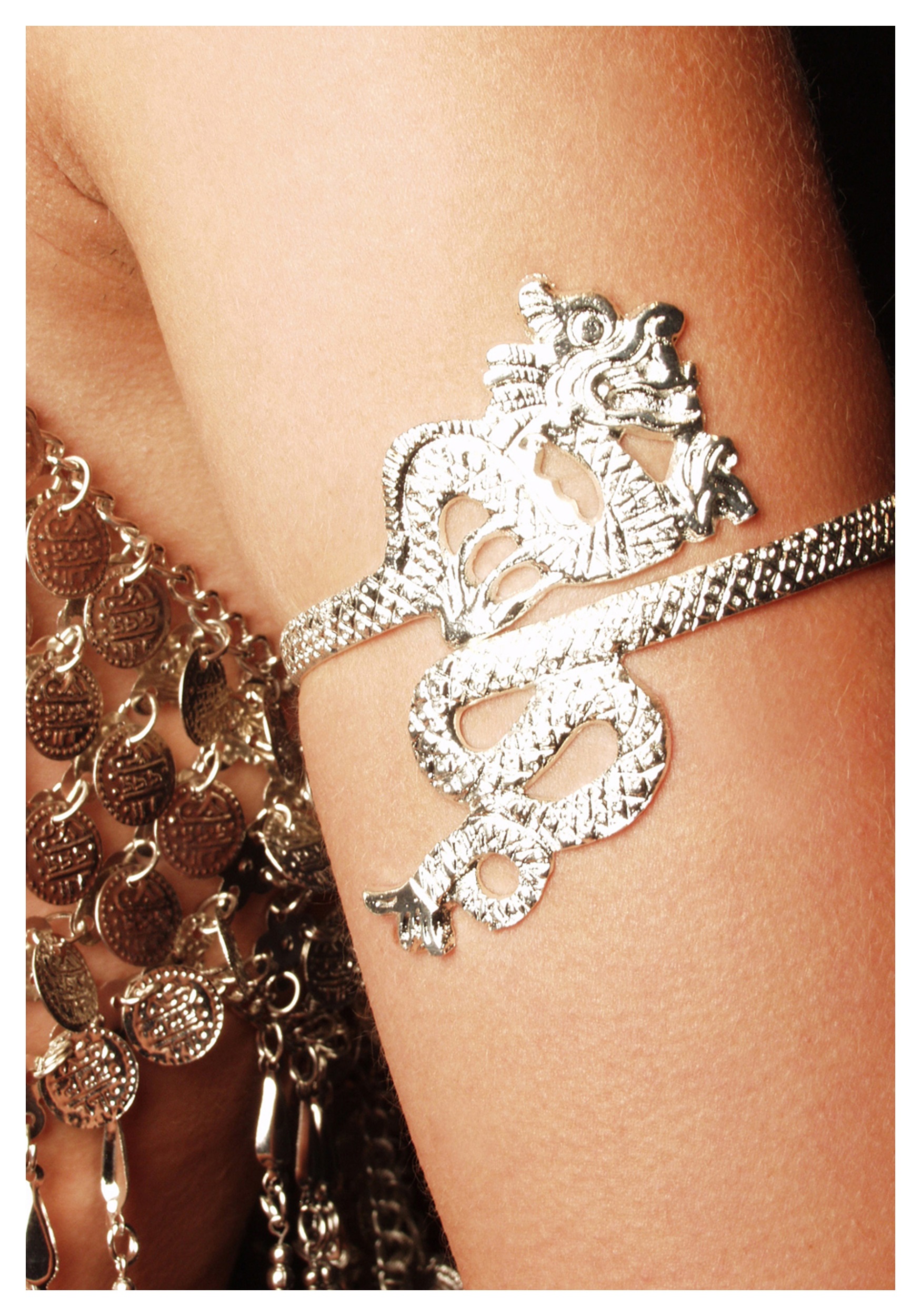 Silver Dragon Armband