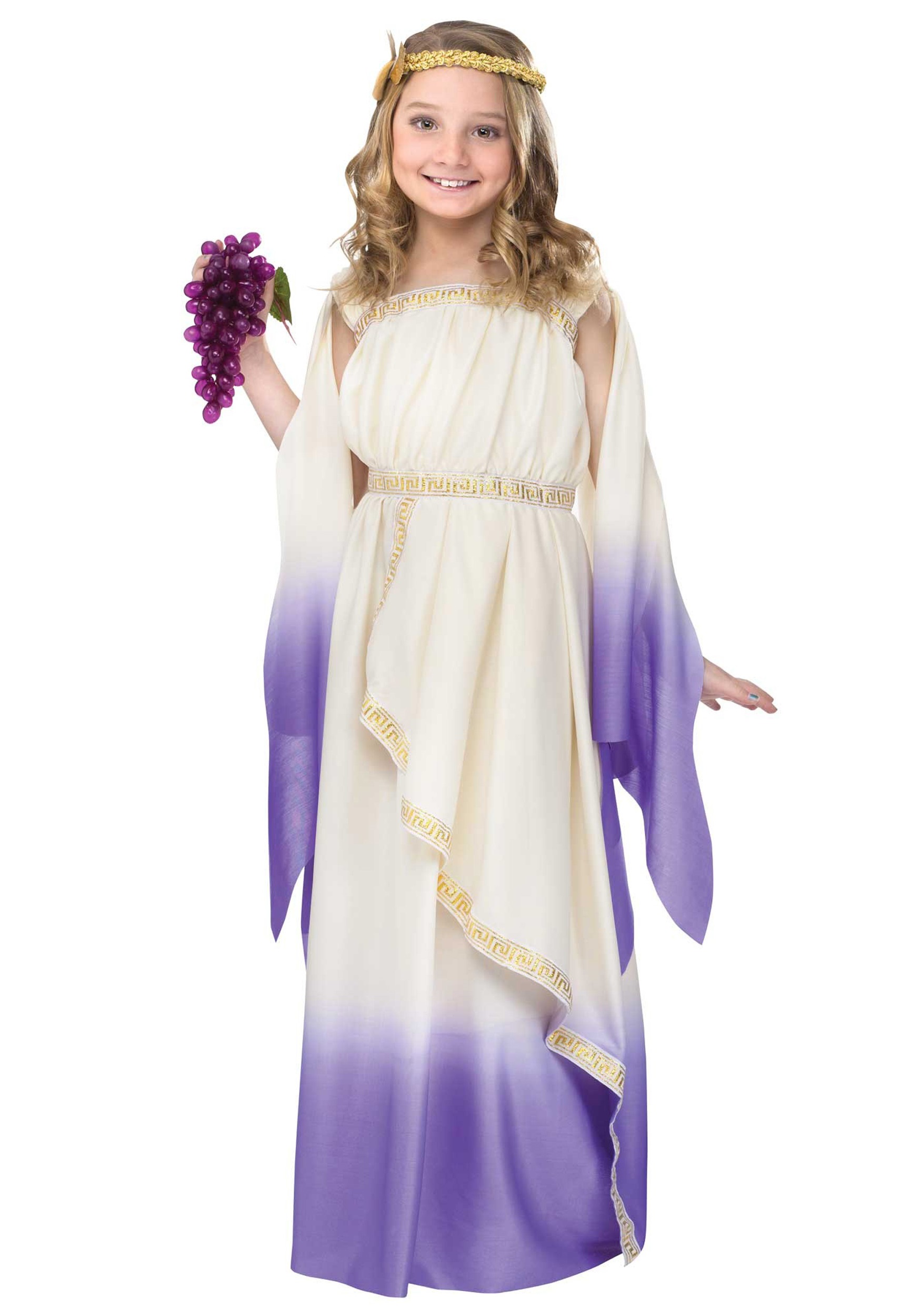Majestic Greek Goddess Long Dress Back Draped Headband Leaf Costume Adult Women 