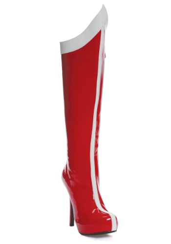 Red and White Superhero Boots For Adults