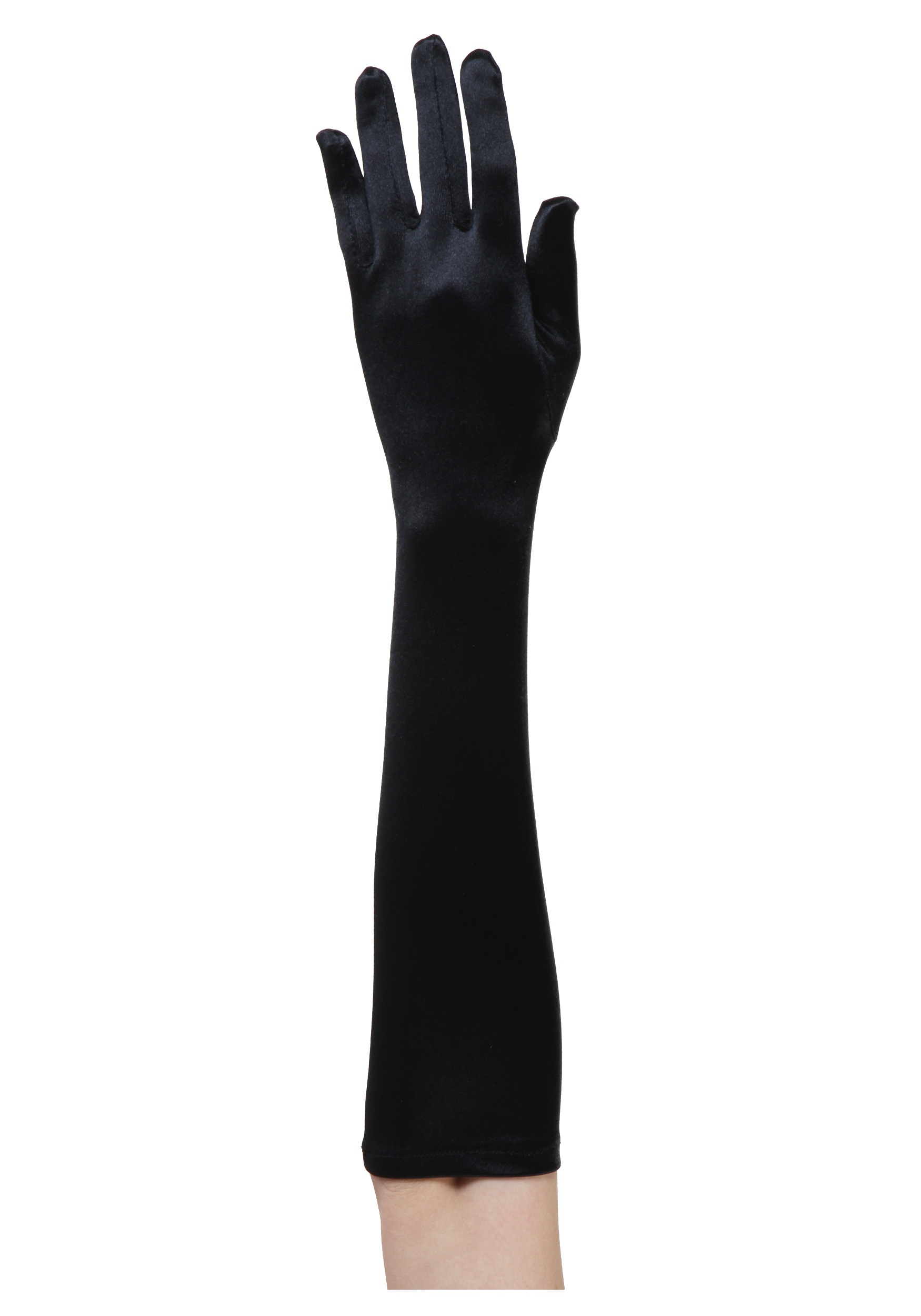 Plus Size Elbow Length Black Gloves