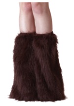 Adult Brown Furry Boot Covers