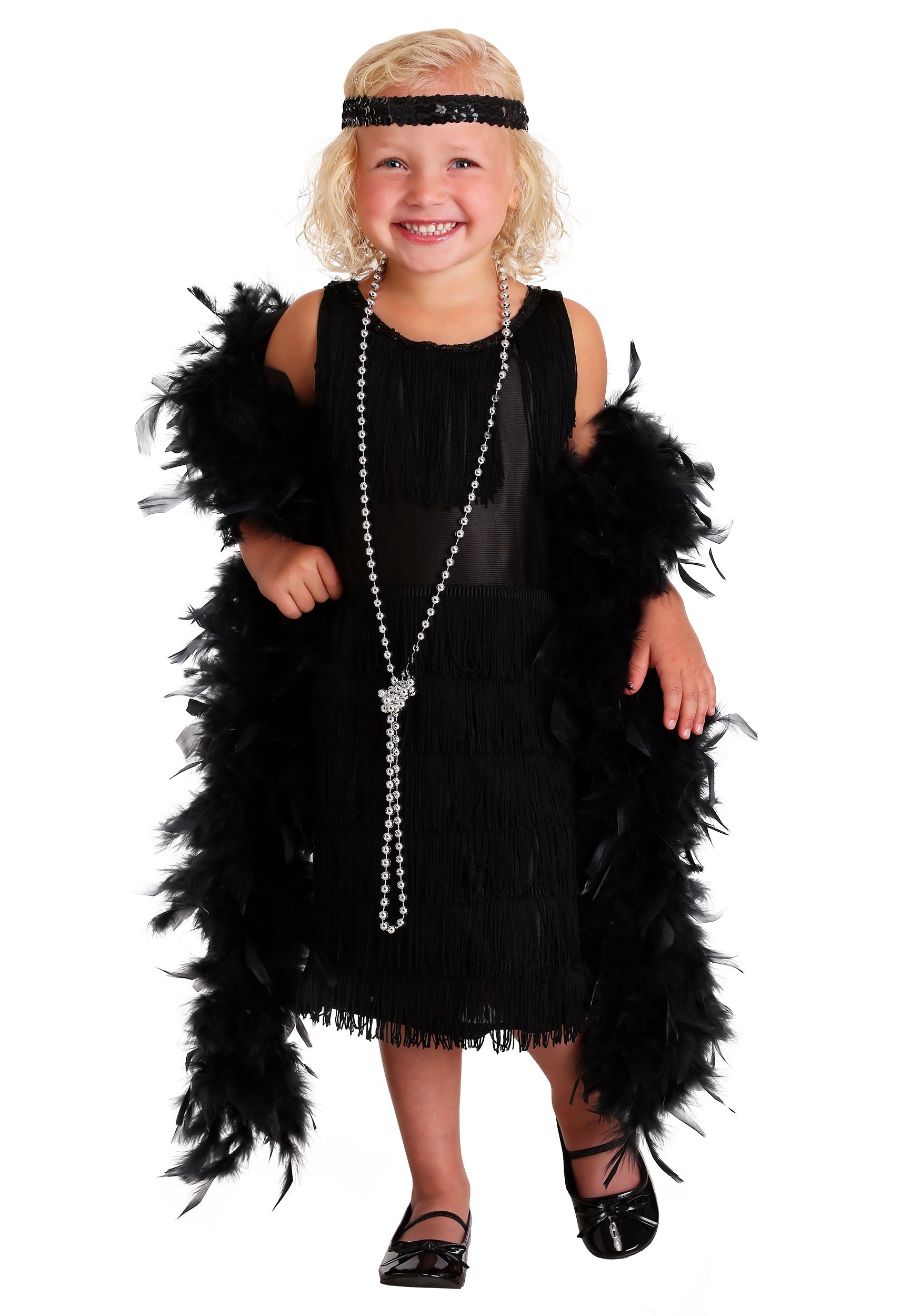 Black Fringe 20s Flapper Toddler Costume