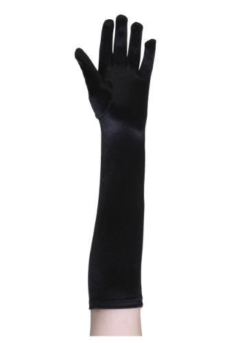 Kid's Elbow Length Black Gloves