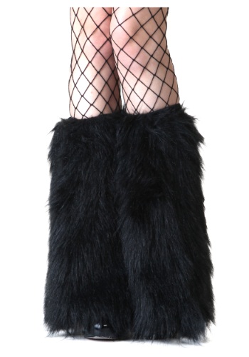 Black Furry Womens Boot Covers