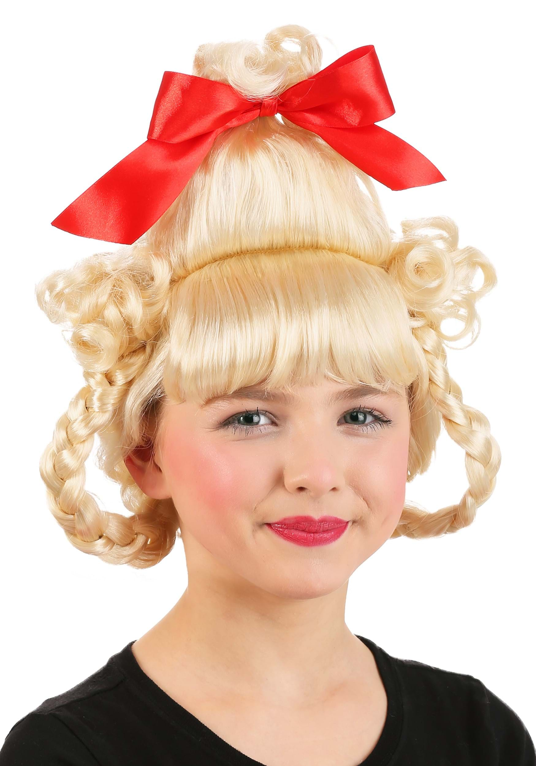 Cindy Lou Who Christmas Girl Red Bow Wig | Dr. Seuss Accessories