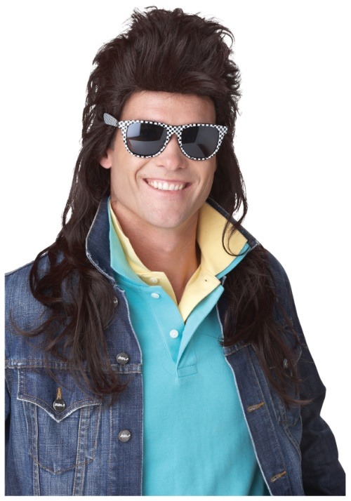 Men's Rockin' Brown Mullet Wig