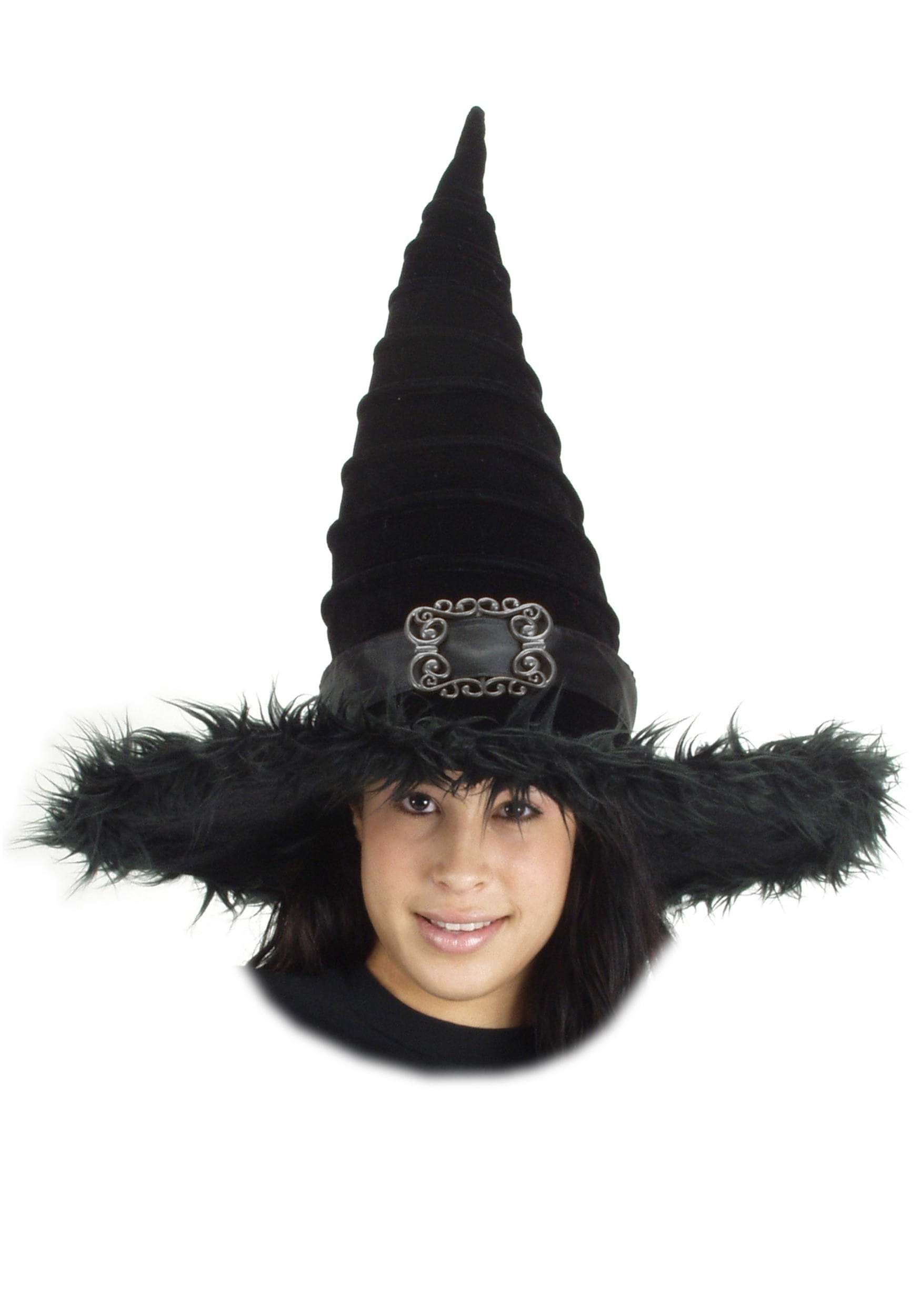 Black Ridged Witch Costume Hat