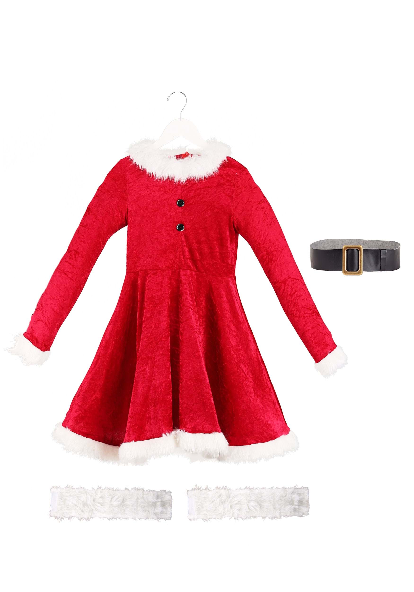 Little Girls Sleeveless Christmas Party Dress Mrs Santa Claus Festive  Costume | eBay