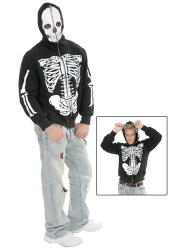 Skeleton Zip Up Hoodie Sweatshirt