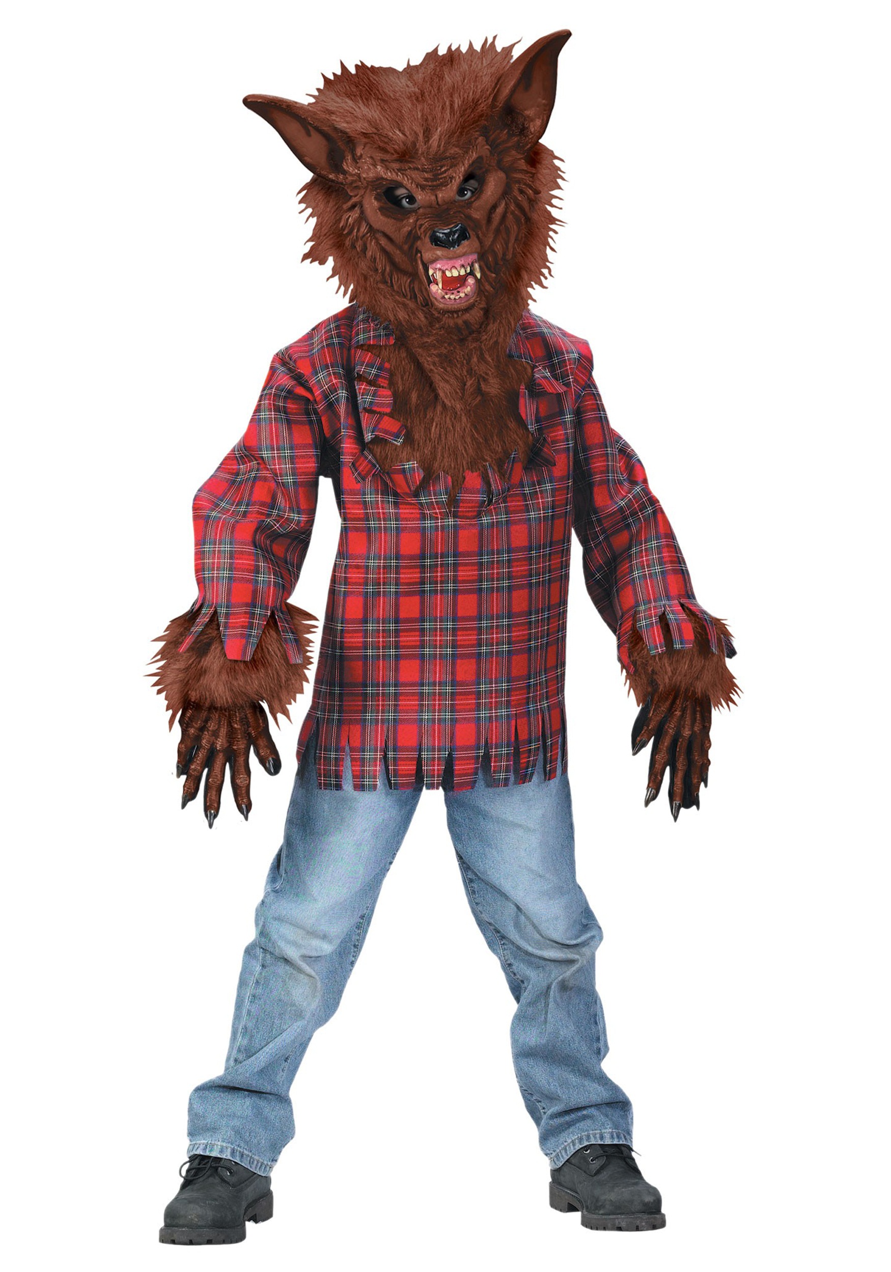 Photos - Fancy Dress Fun World Kid's Werewolf Costume Brown/Red FU5813BR