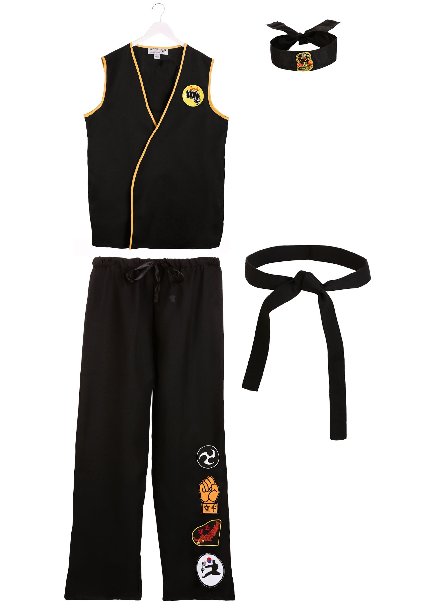Cobra Kai Karate Costume | Kids Boys and Girls Halloween Costume Karate Gi for Boys and Girls Karate Kid Set with Belt & Headband