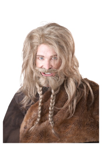 Blonde Viking Wig Beard and Mustache