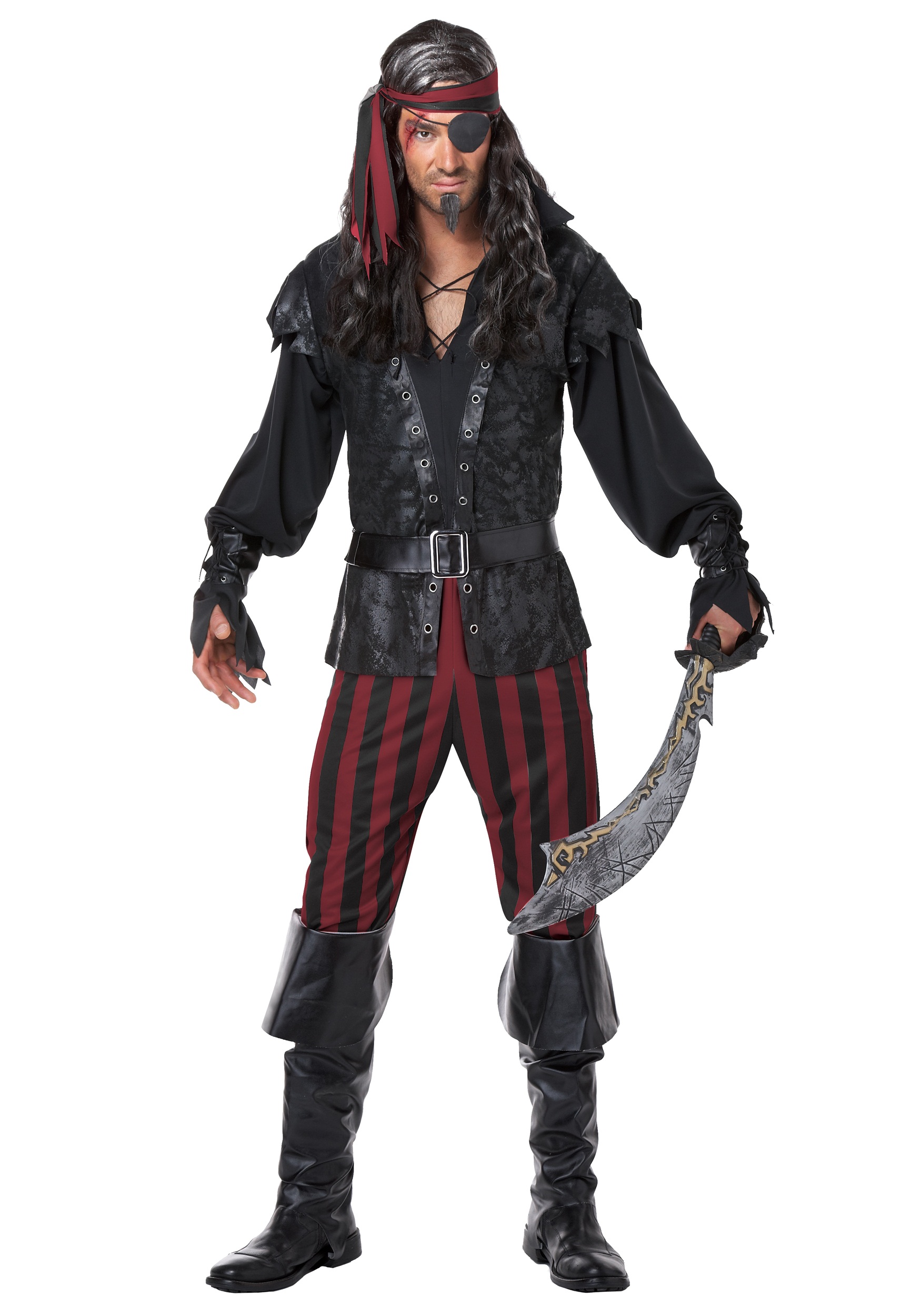 Photos - Fancy Dress California Costume Collection Ruthless Rogue Pirate Costume for Men Black& 