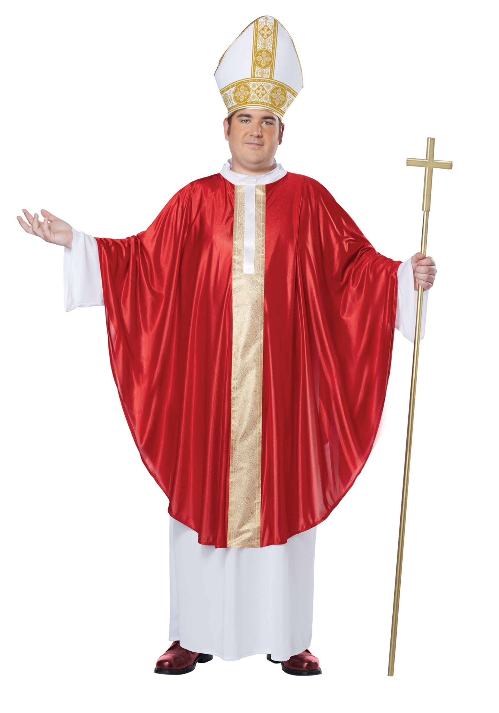 Photos - Fancy Dress California Costume Collection Plus Size Pope Costume For Men Red/White 