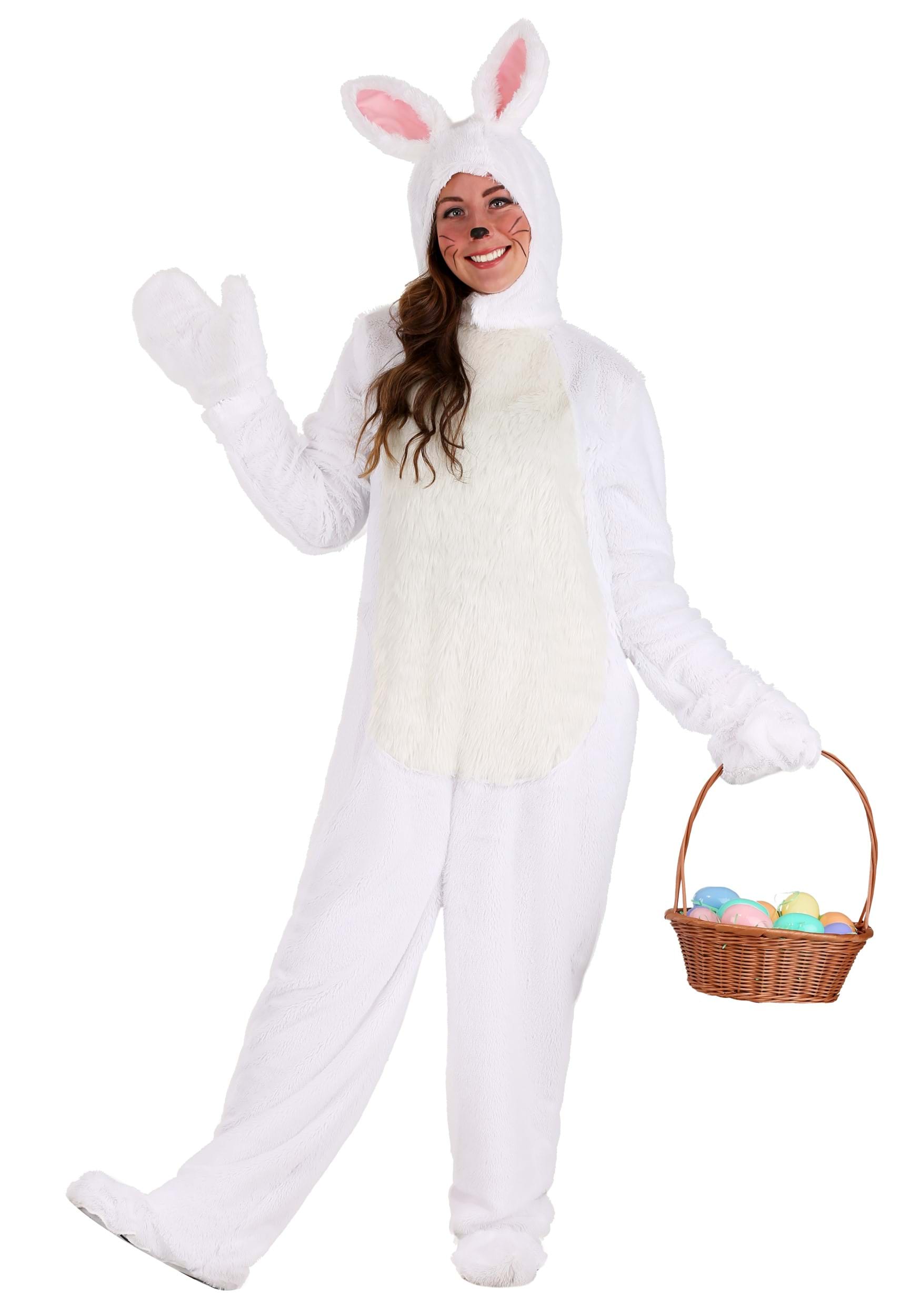 Photos - Fancy Dress FUN Costumes White Bunny Adult Costume Pink/White FUN1603AD