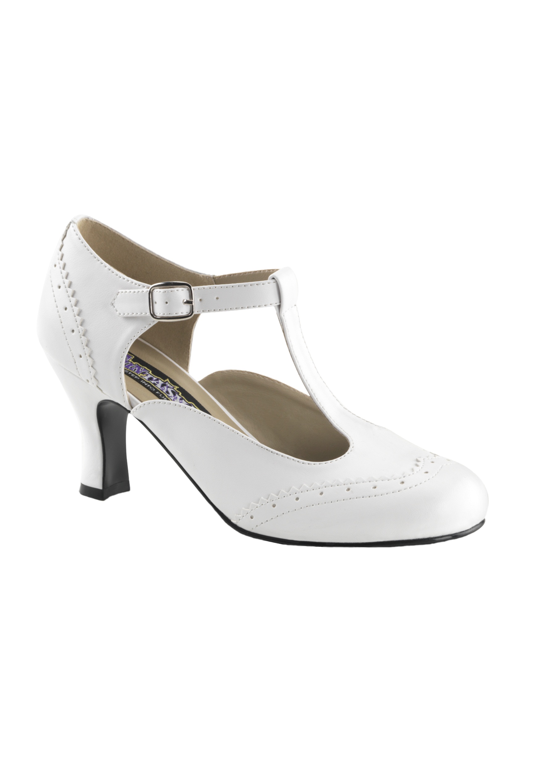 White Flapper Costume Shoes for Women