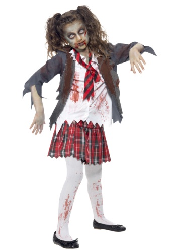 Girls Zombie School Girl Costume