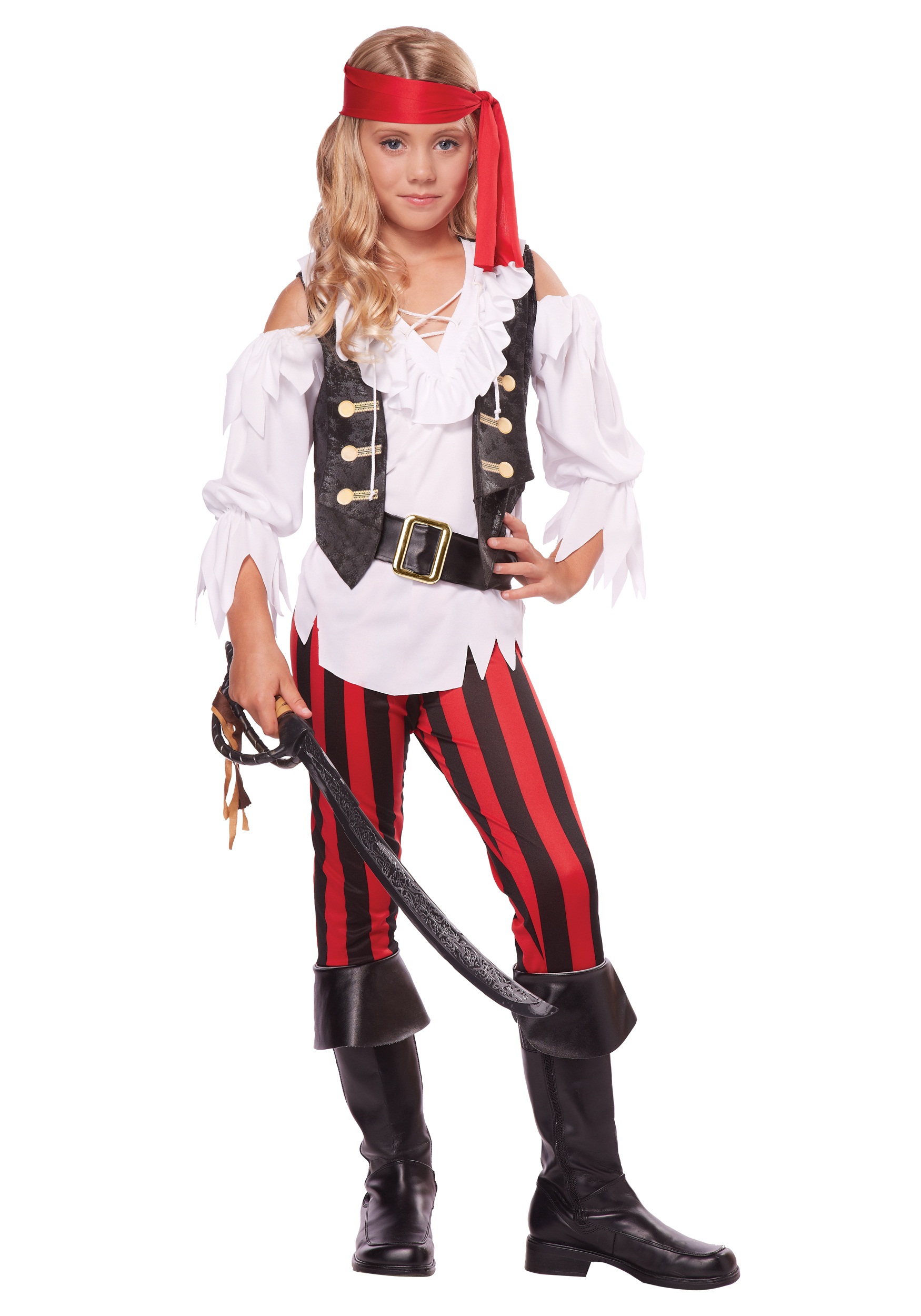 Photos - Fancy Dress California Costume Collection Posh Pirate Costume for Girls Black/Red& 