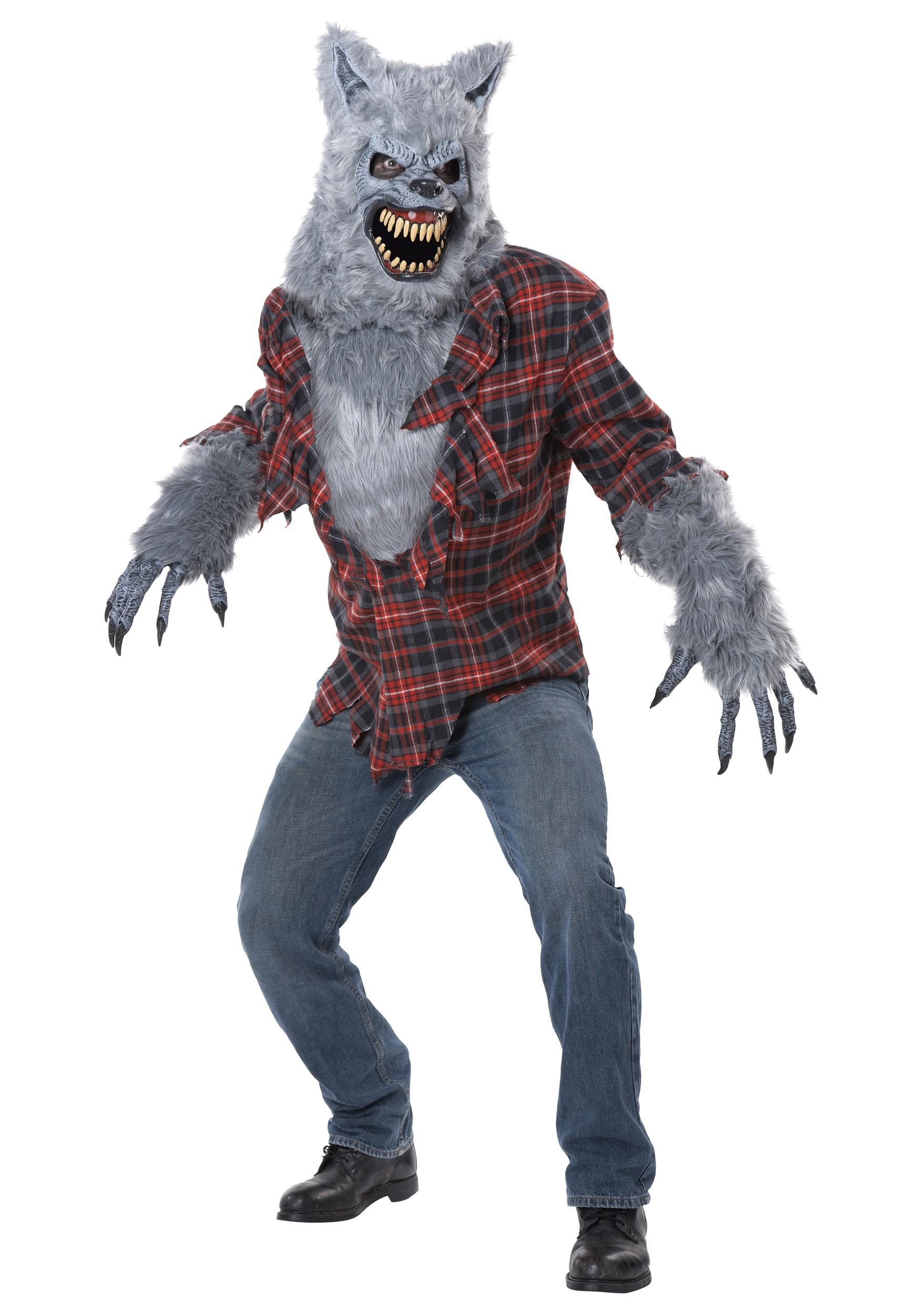 Photos - Fancy Dress California Costume Collection Gray Lycan Werewolf Men's Costume Gray/R 