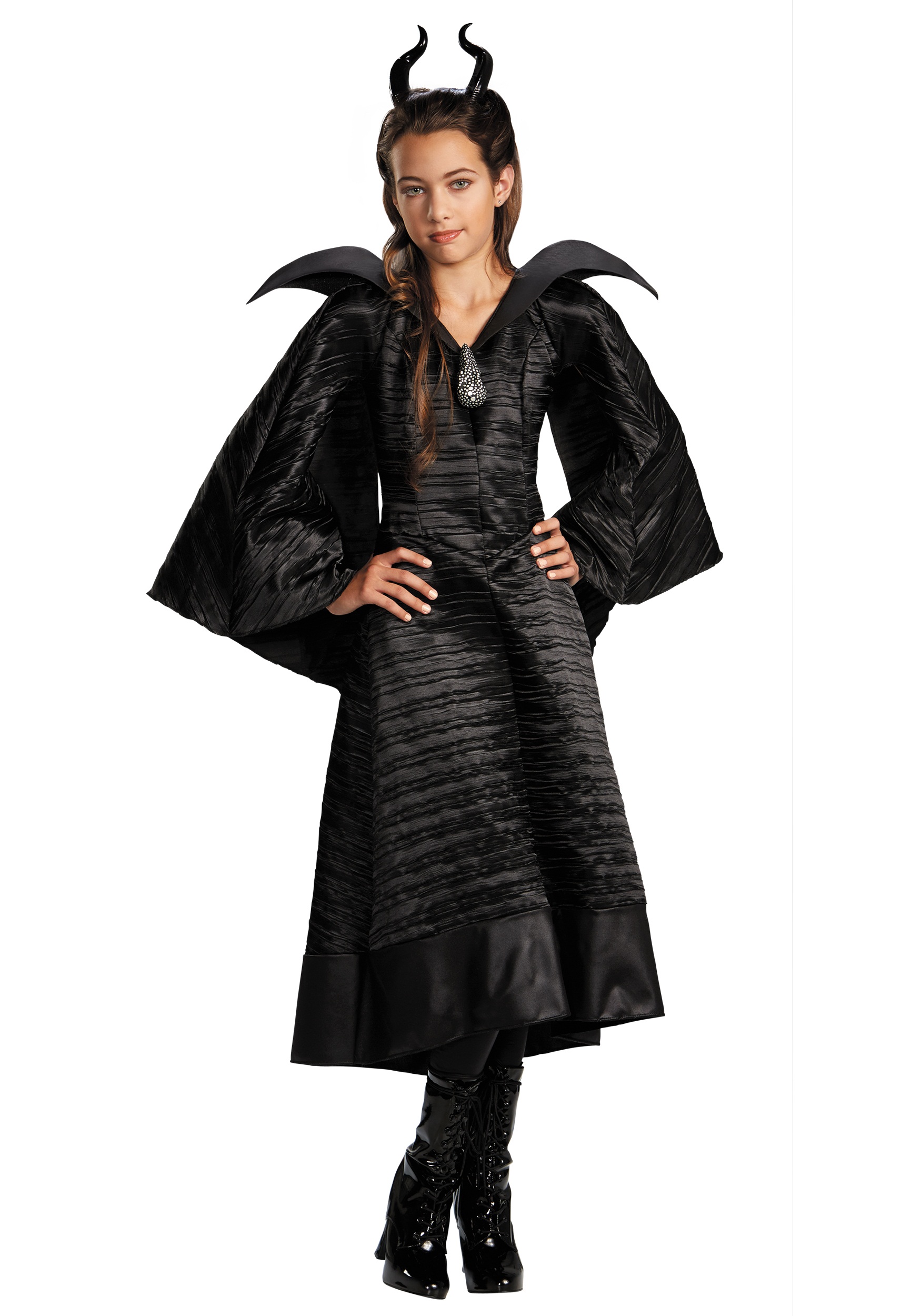 Deluxe Black Maleficent Christening Gown Costume for Girls