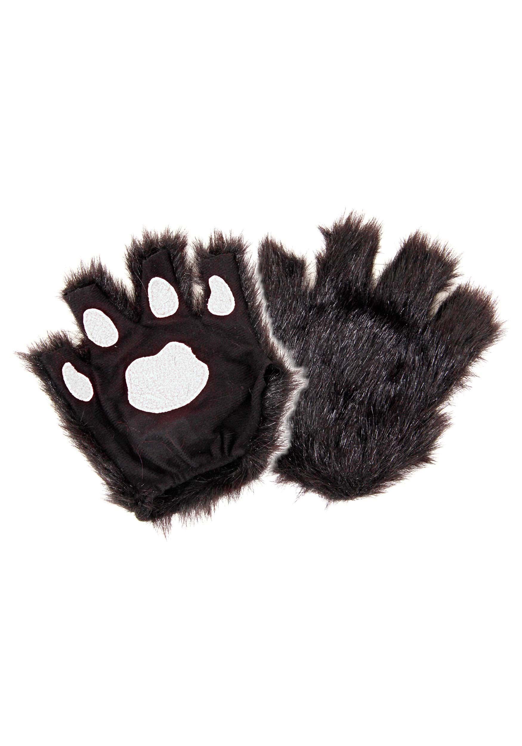 Fingerless Paw Gloves Black