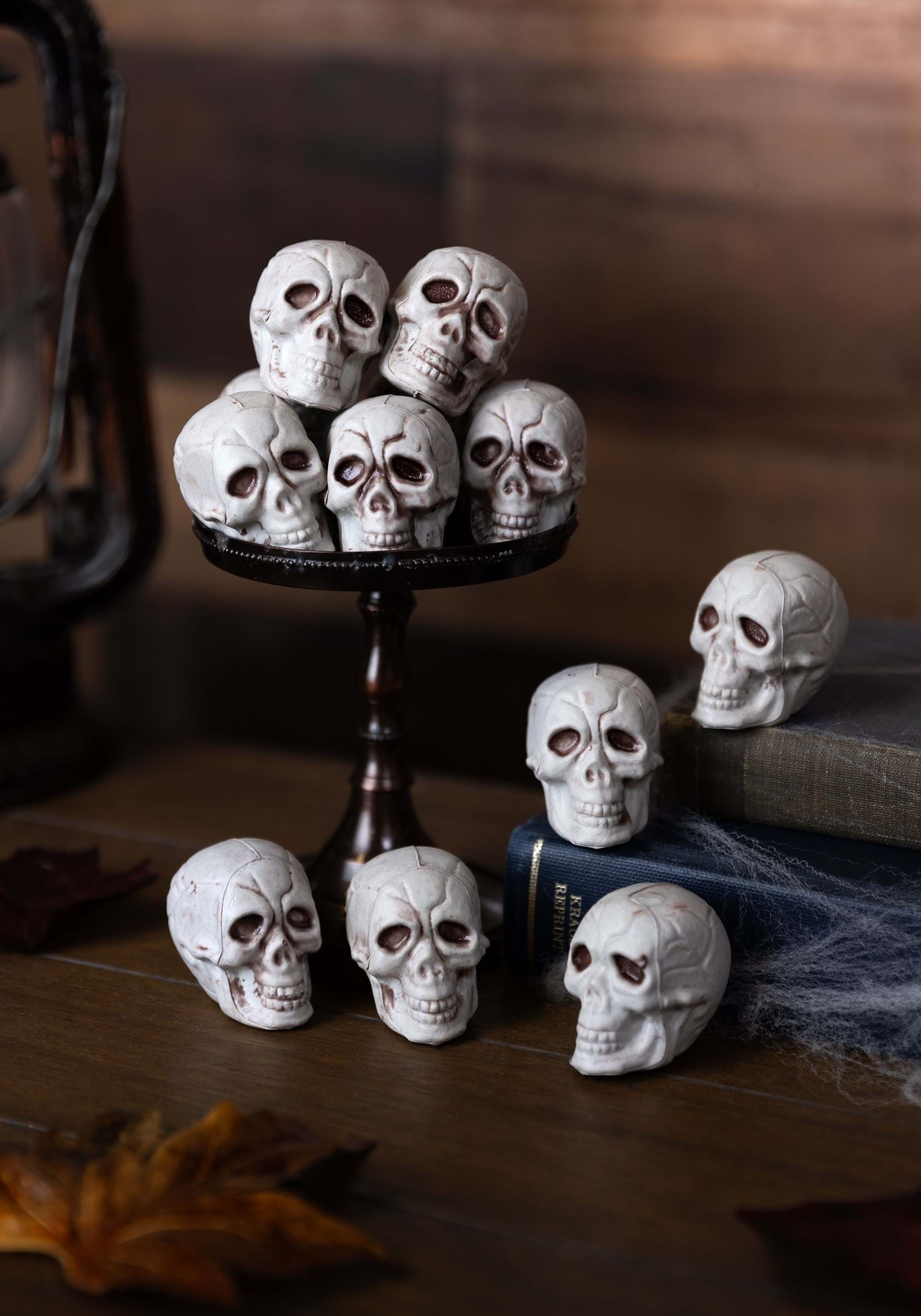 Bag 12 Pc. Of Skulls , Halloween Decorations