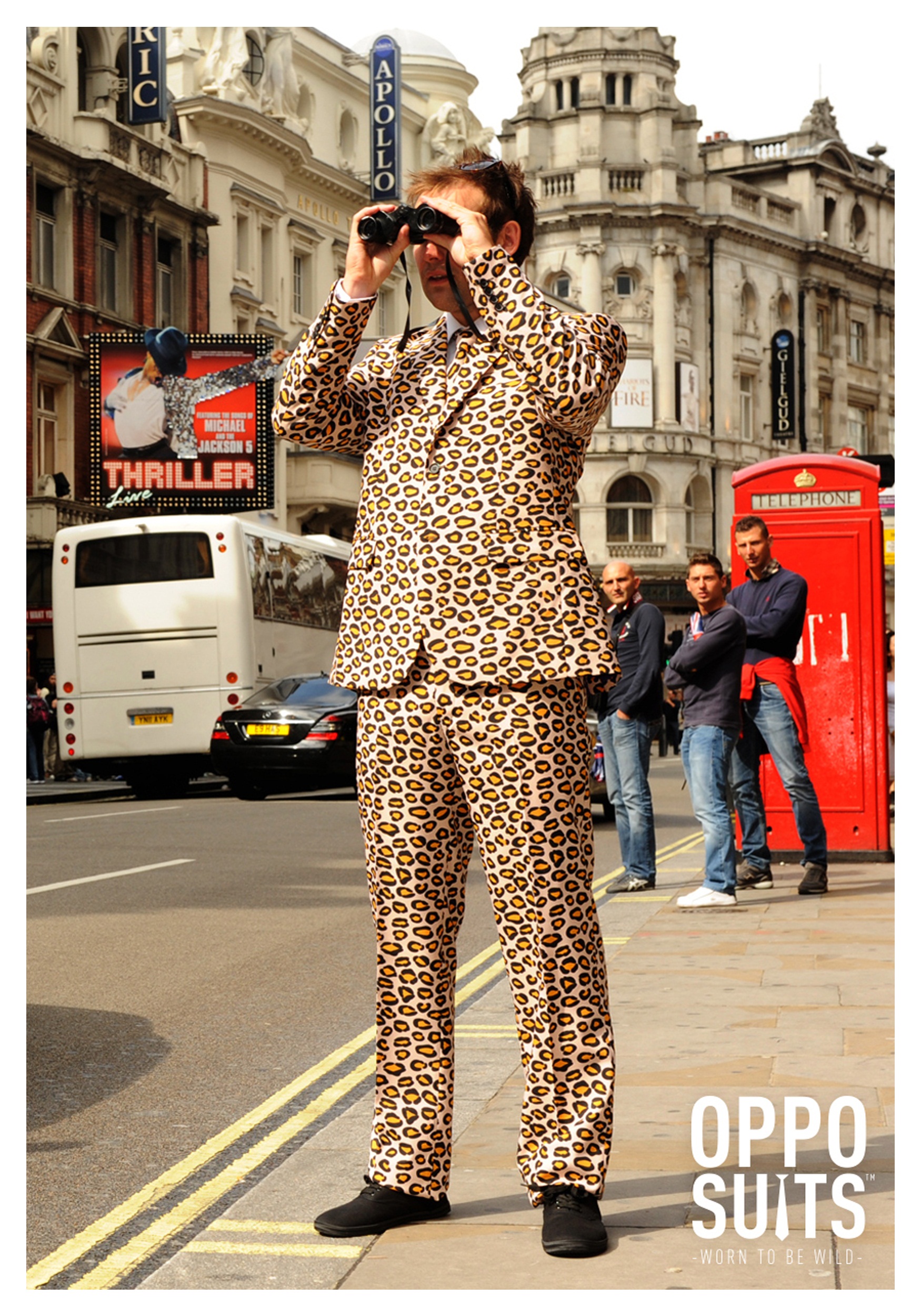 Men's OppoSuits Slim-Fit Jaguar Spots Suit & Tie Set New Choose Your Size 