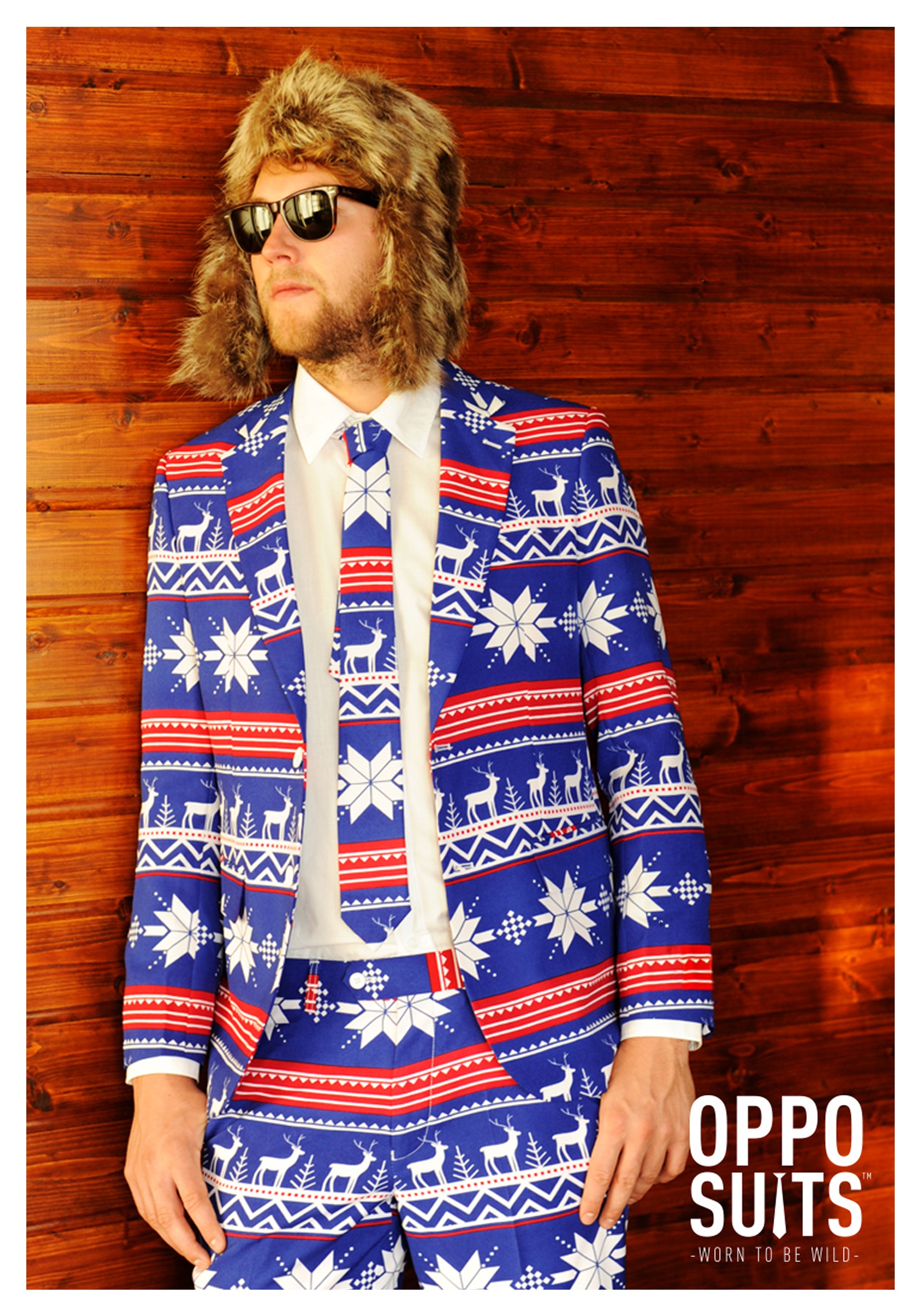 The Rudolph OppoSuits Fun Ugly Christmas Suits For Men Full Suit: Jacket Pants & Tie Abito da uomo Uomo 