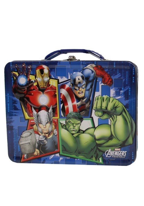 Blue Avengers Assemble Tin Lunch Box