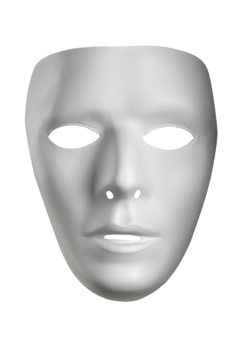 Men's Plain White Male Mask