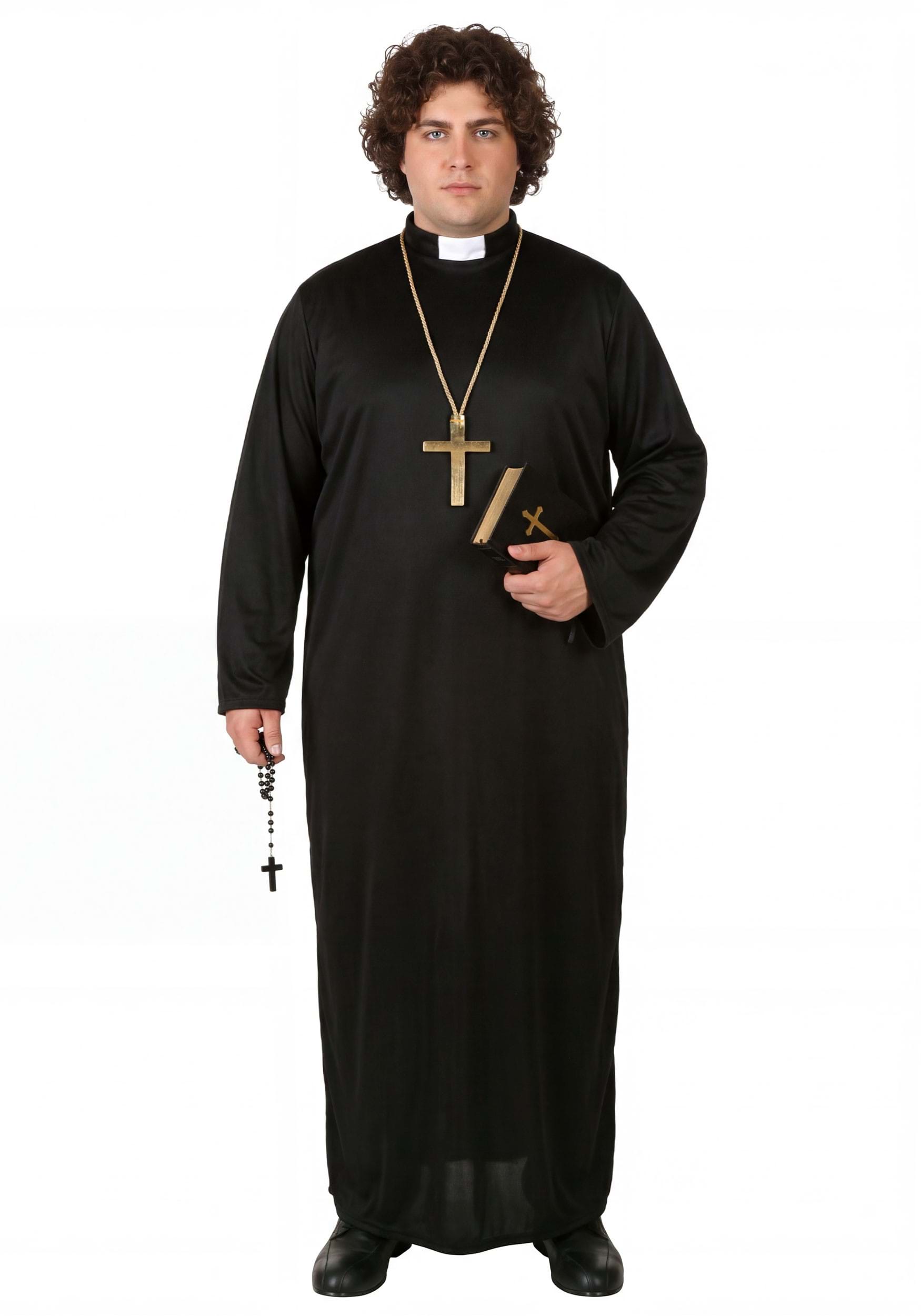 Mens Pious Priest Plus Size Costume